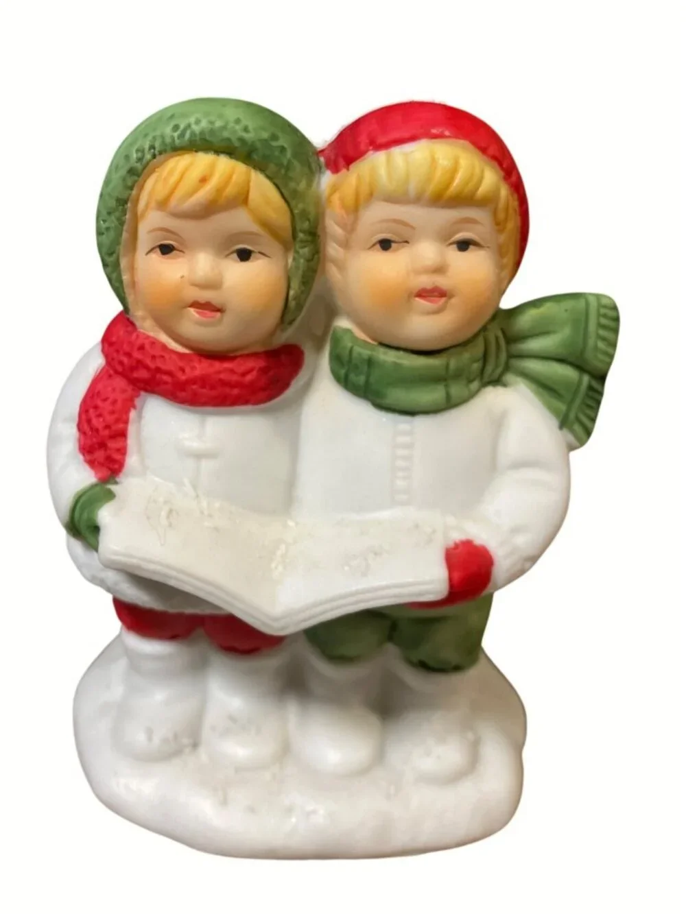Vintage Ceramic Christmas Carolers Figurine Candle Holder Holiday Decor